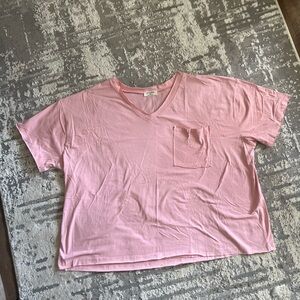 Pink V-Neck Women's Top